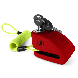VINZ Pico Schijfremslot ART4 - Rood (Defect Alarm)